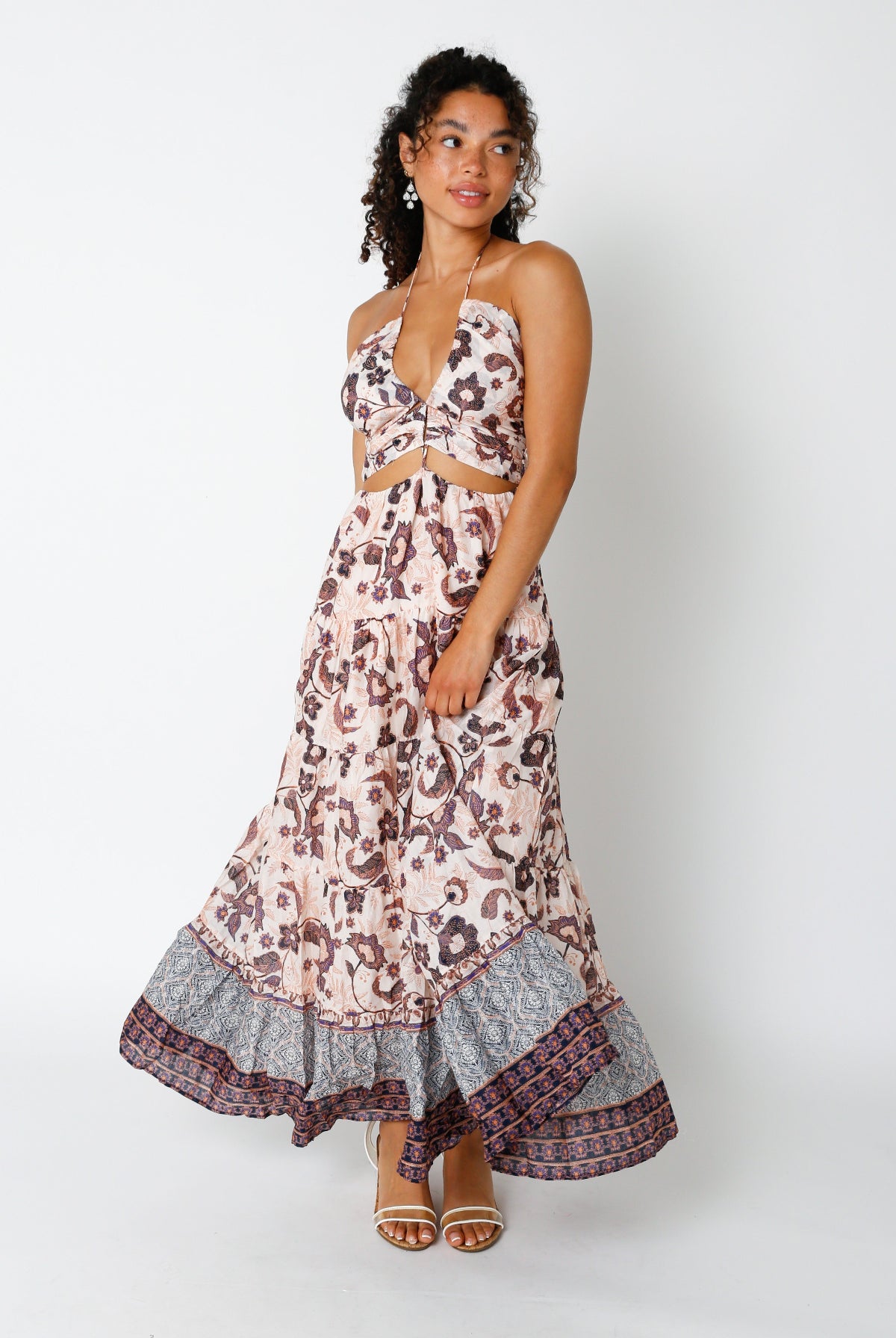 Eliana Floral Cutout Maxi Dress front view