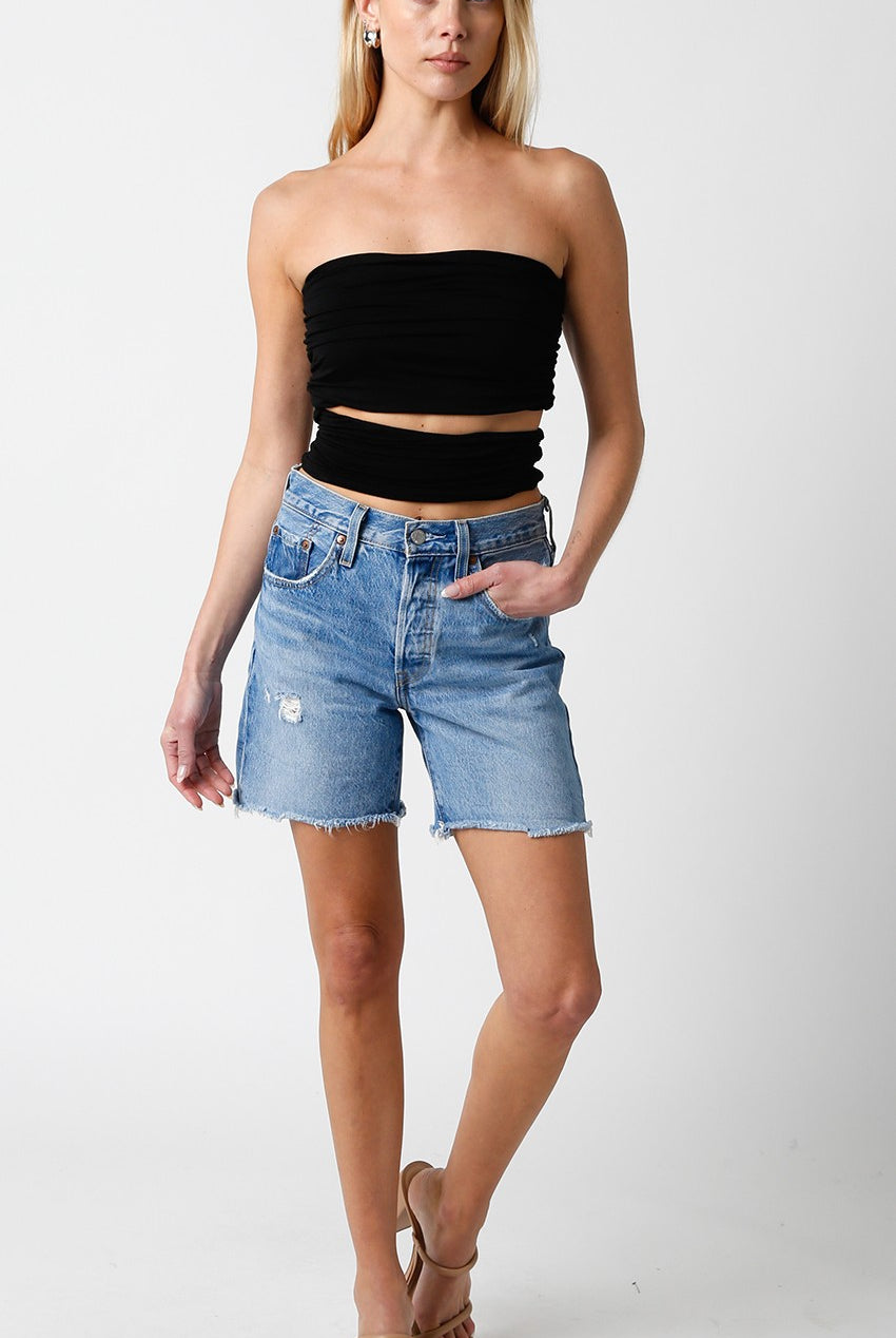 Black Cutout Waist Tube Top