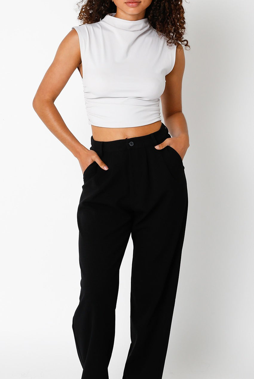 Mock Neck Crop Top
