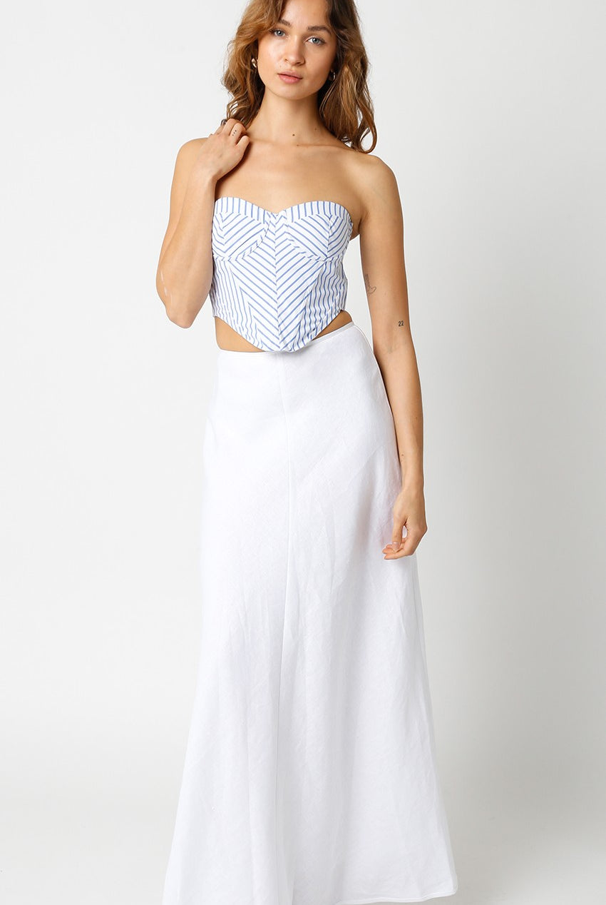 White Chevron Corset tops for women stylish - boutique women's clothes