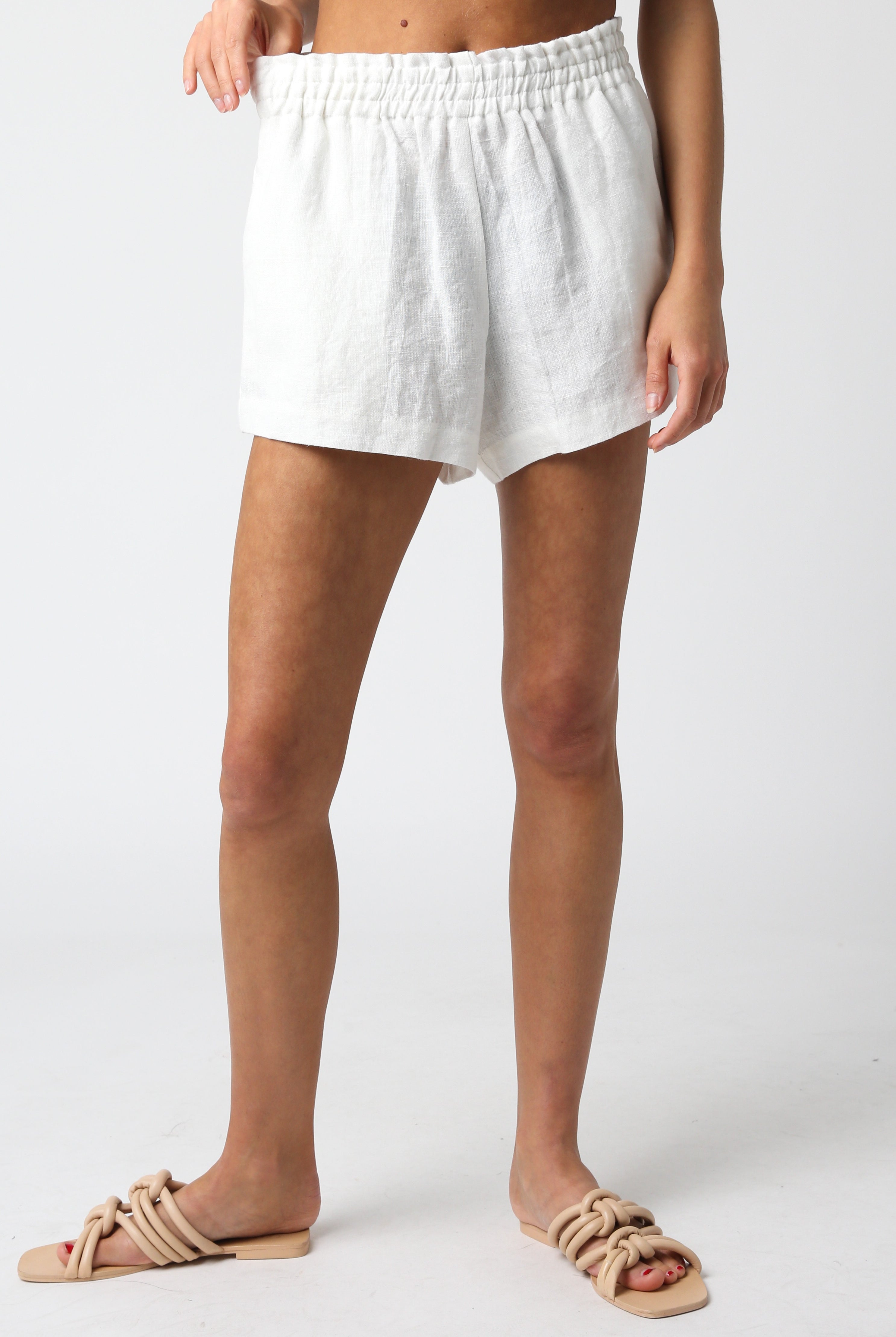Cute White Linen Shorts