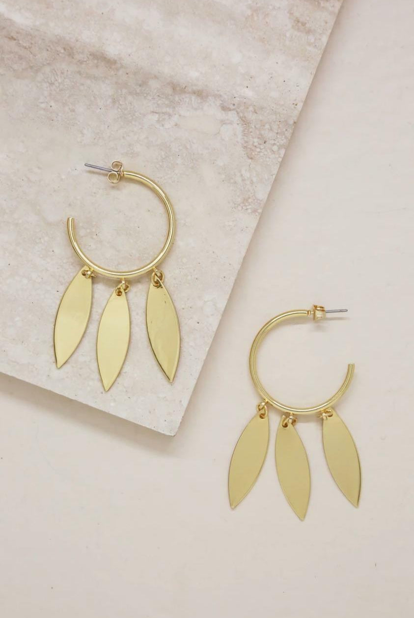 Gold Hoop Dangle Earrings