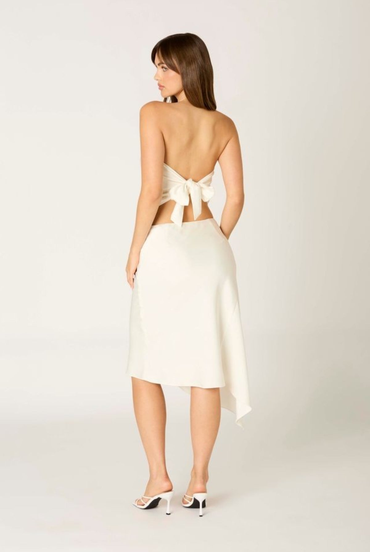 ivory satin scarf top back view