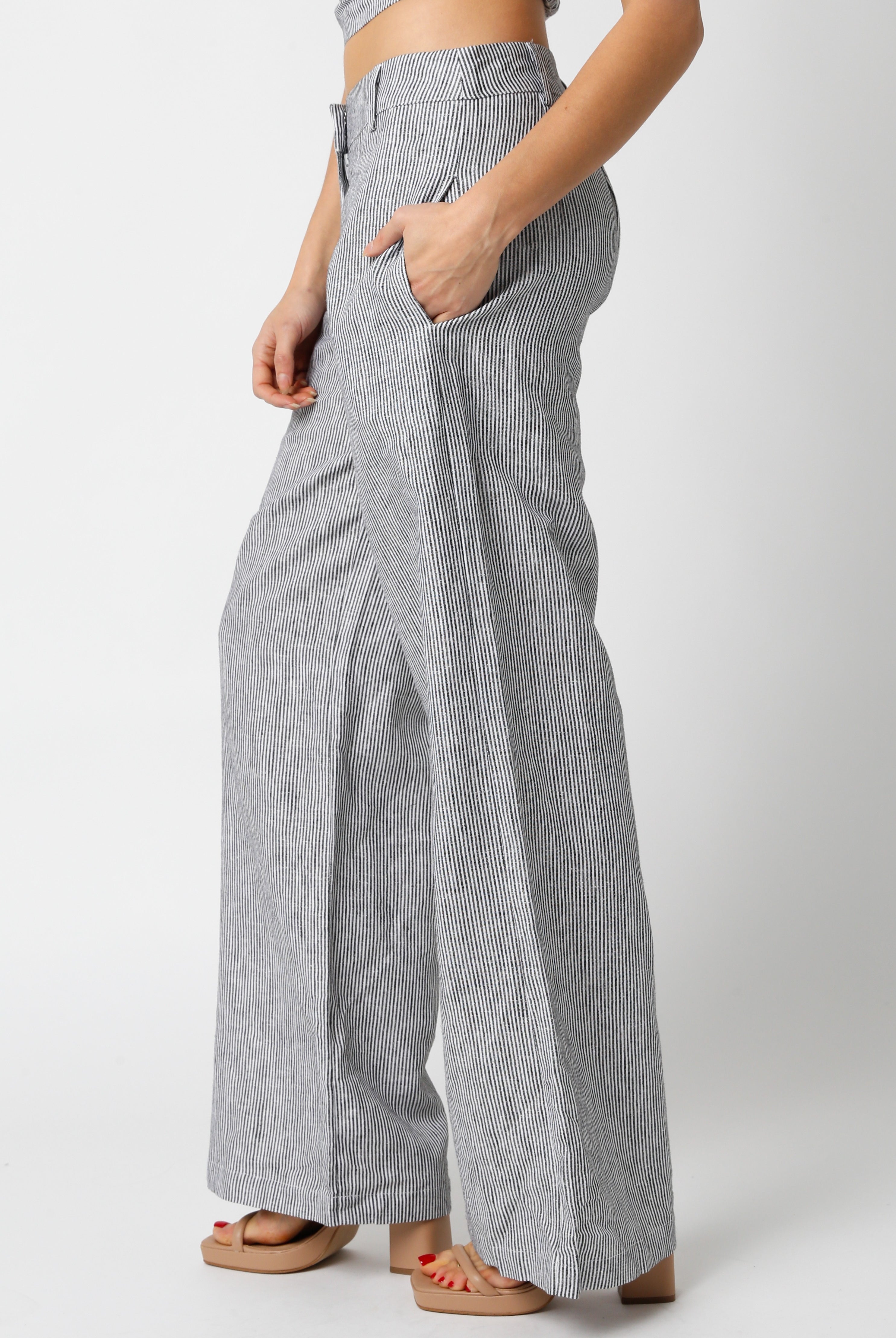 Linen Striped Pants