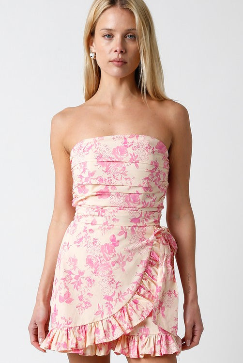 Pink Strapless Romper
