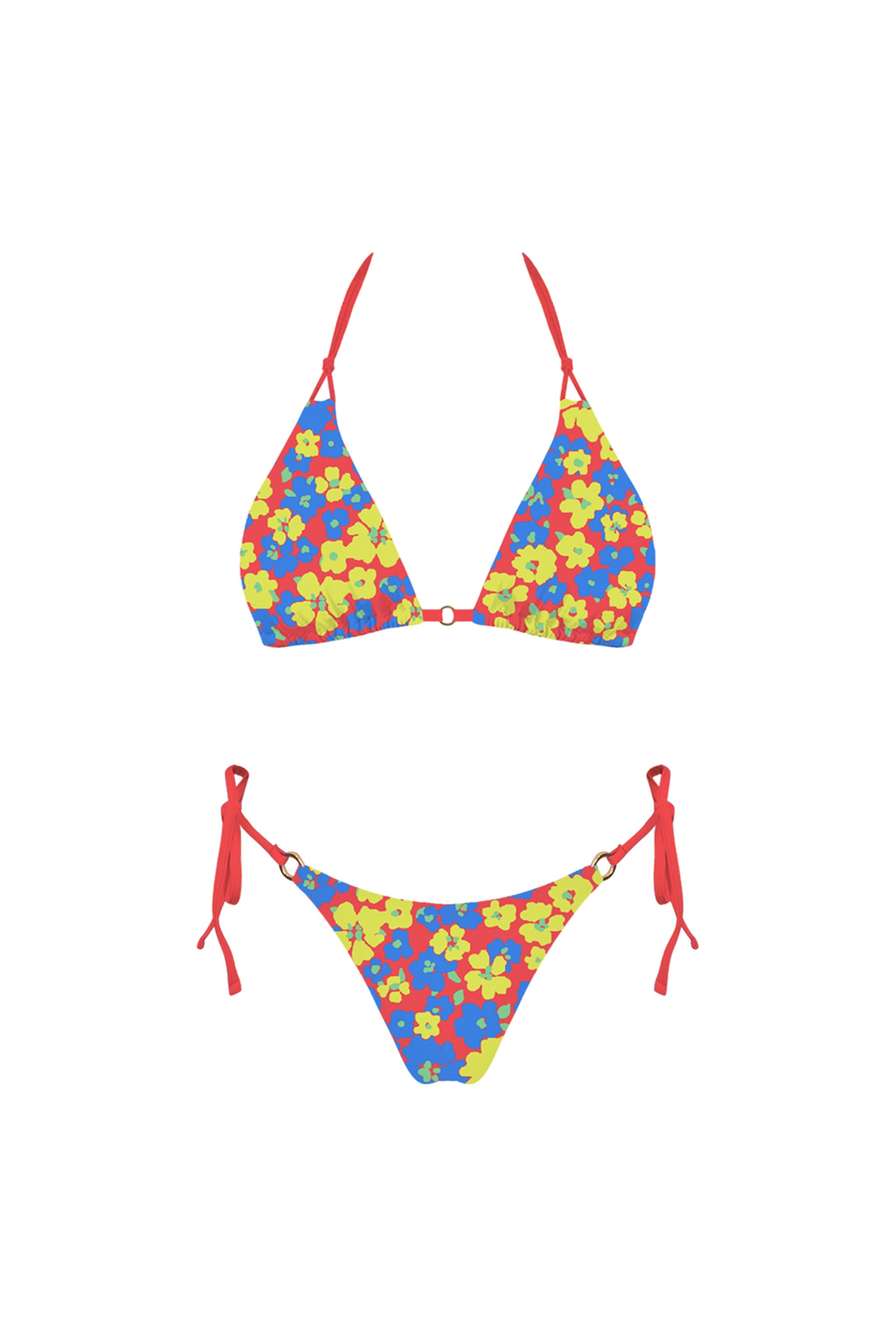 Red Floral Bikini Bottom