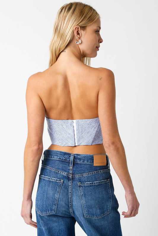 Strapless Linen Bustier Top