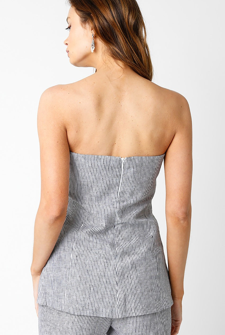 Strapless Linen Tunic Top