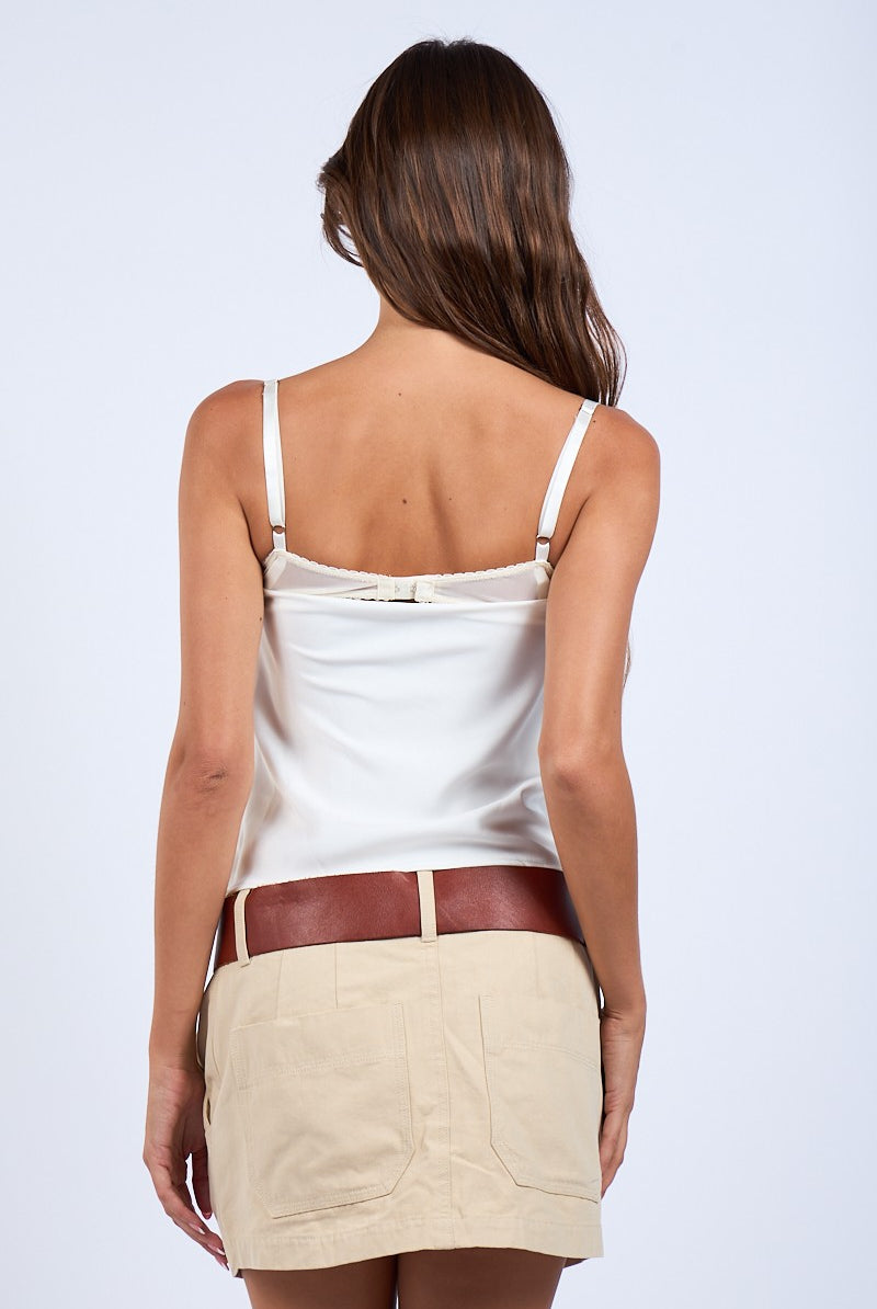 White Satin Top