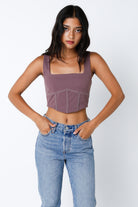 Brown Bustier Crop Top
