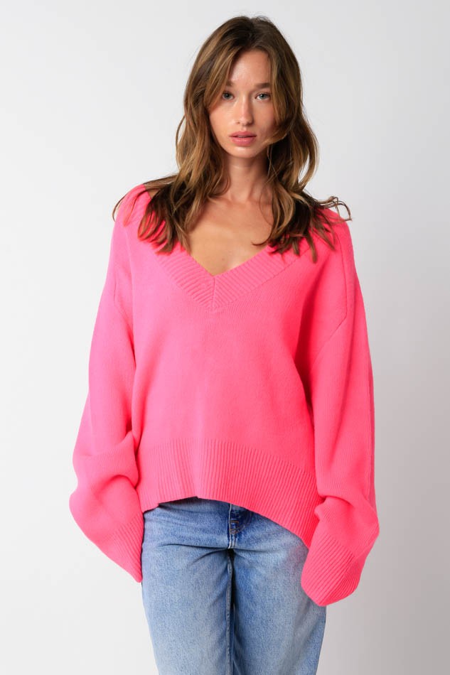 Neon Pink Oversized Sweater