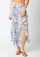 Snake Print Midi Skirt