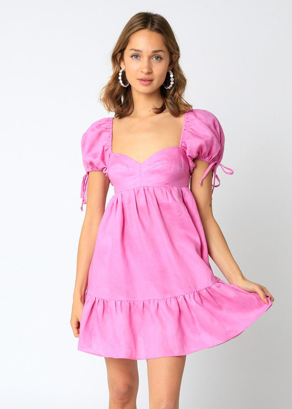 Pink Babydoll Mini Dress