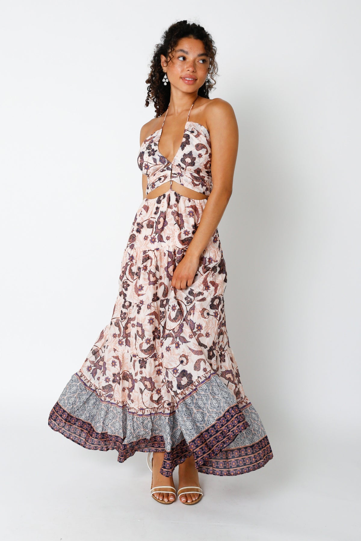 Eliana Floral Cutout Maxi Dress front view