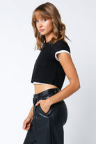 Black and White Layered Cropped Tee