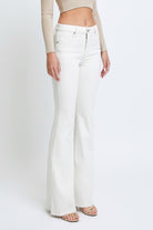 Delaney Off White Denim Flare Jeans - Side View