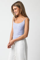 Blue Stripe Corset Top