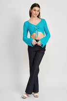   Crochet Bell Sleeve Sweater