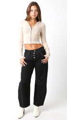 Emilie Khaki Hooded Sweater