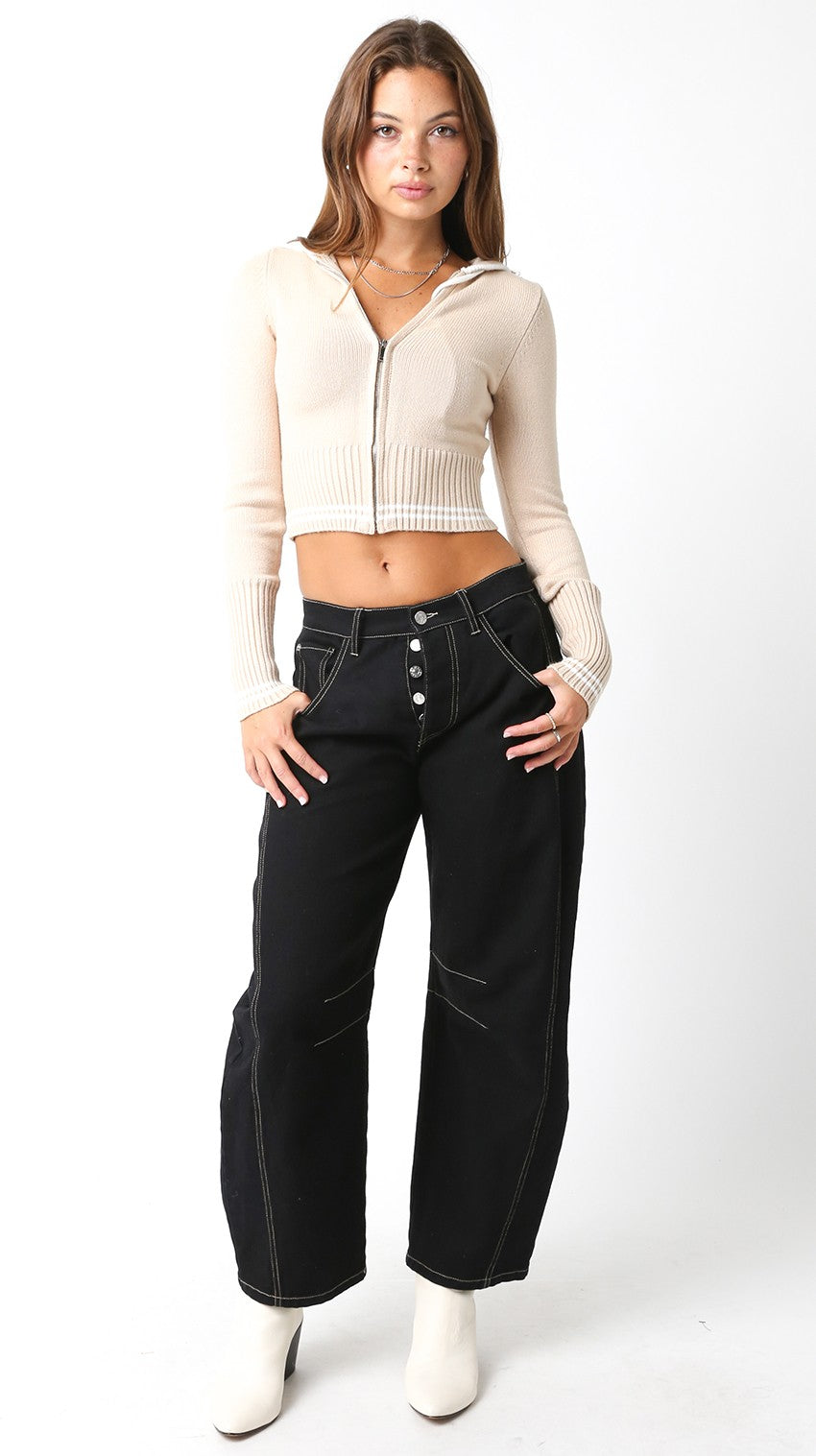 Emilie Khaki Hooded Sweater