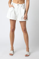 Feels Like Spring White Denim Shorts