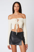 Julianne Oatmeal Ribbed Knit Top