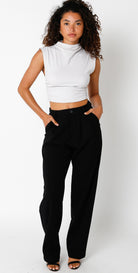   Mock Neck Crop Top
