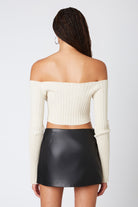  Oatmeal Ribbed Knit Top - Back