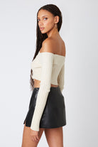  Oatmeal Ribbed Knit Top - Side