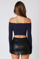  Ribbed Knit Top  - Back