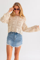Tessa Cream Grandma Crochet Sweater