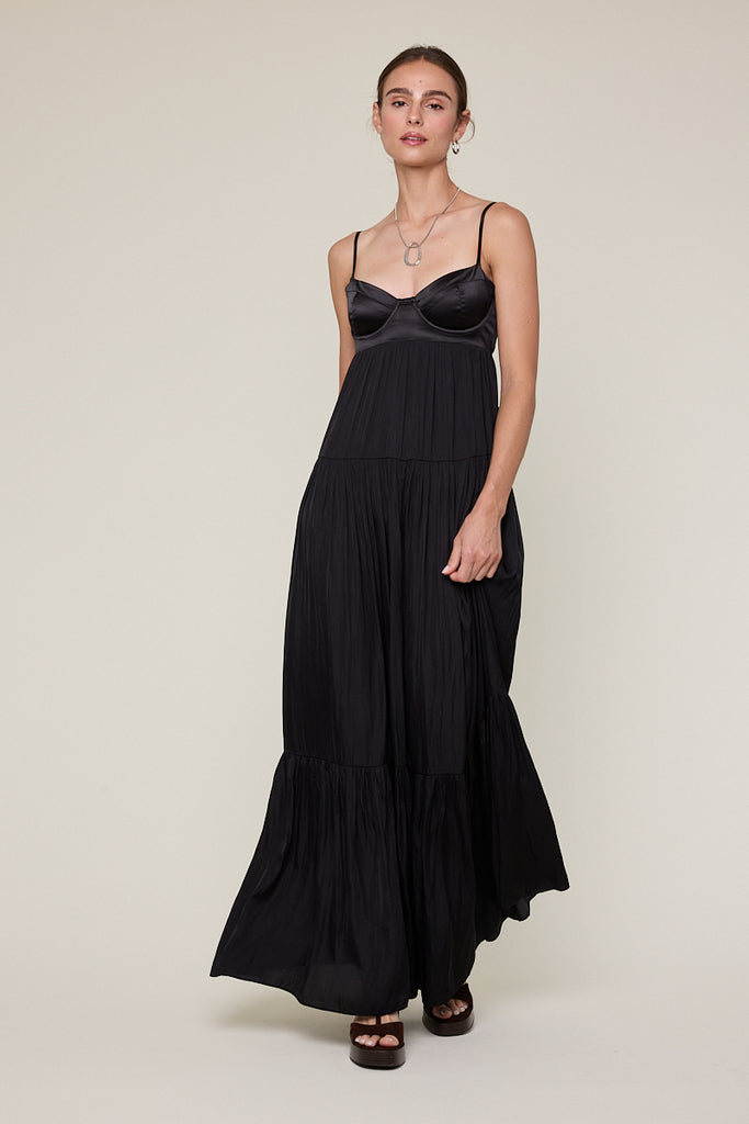 Black Bustier Maxi Dress