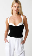 Black Colorblock Top