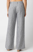 Black Striped Low Rise Linen Pants