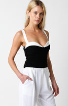 Black Sweetheart Neckline Top