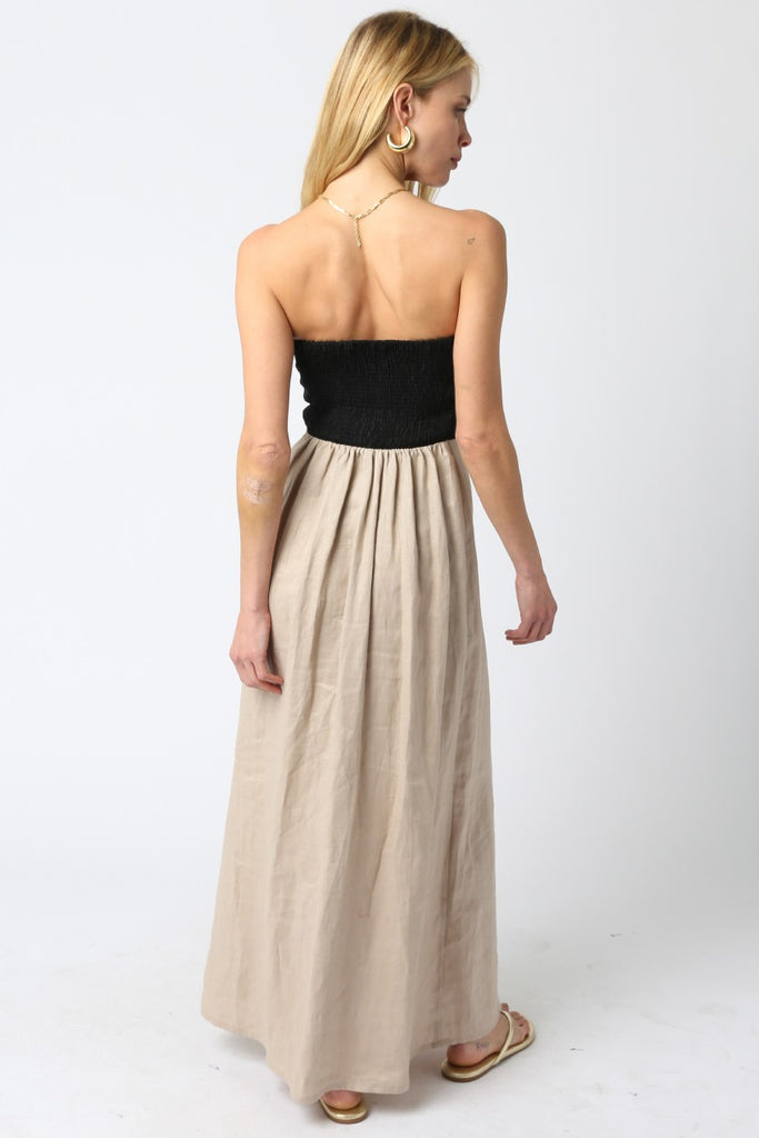 Casual Color Block Maxi Dress