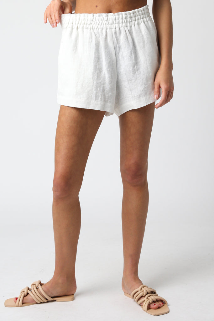 Cute White Linen Shorts
