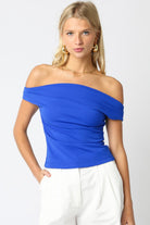 Blue Off Shoulder Top