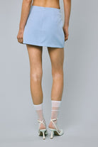 Light Blue Mini Skirt Outfit