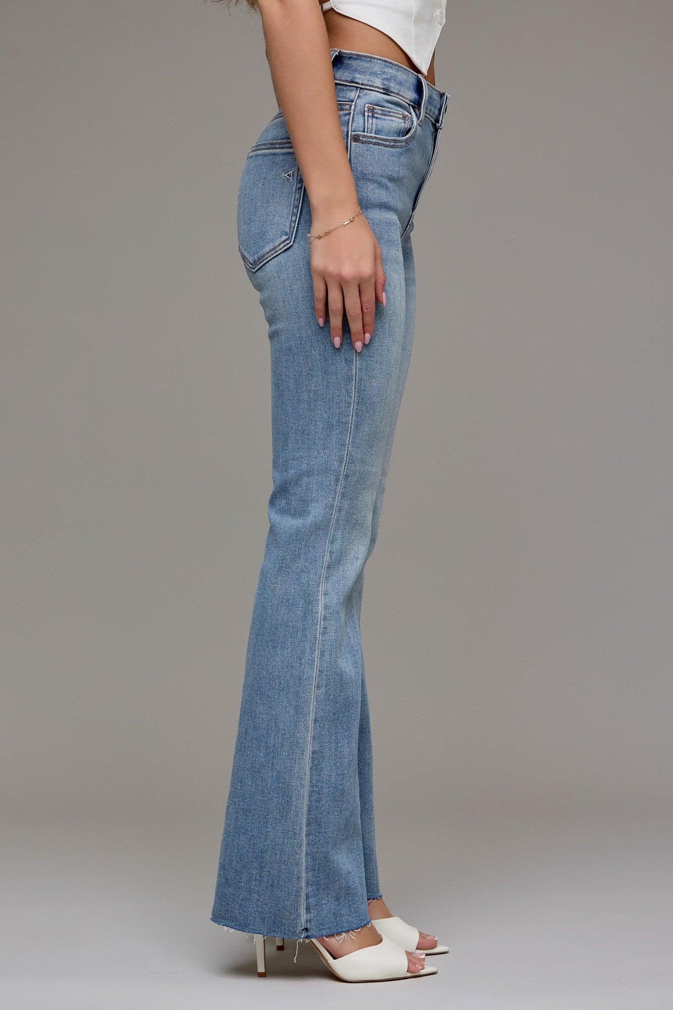 Freya Medium Wash Bootcut Jeans - Side View