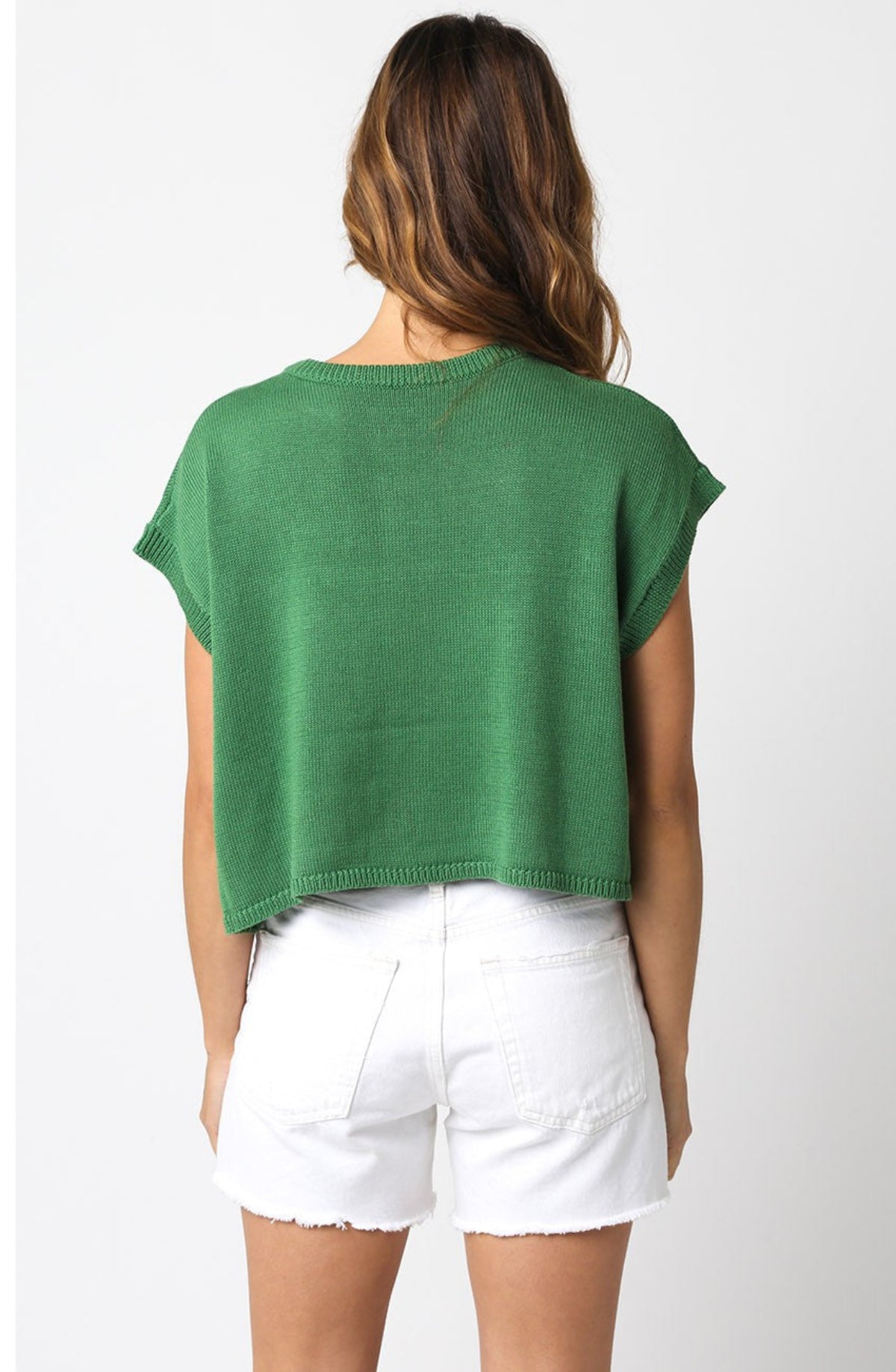 Green American Flag Sweater Top back