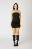 Balck Ruffle Micro Mini Skirt