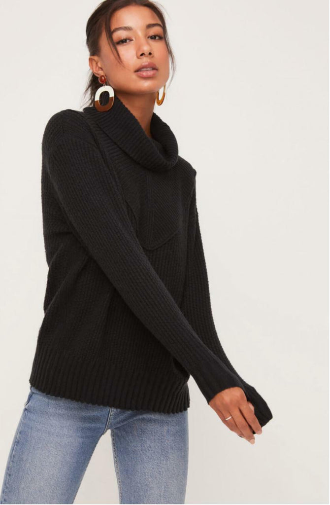 Black Cowl Neck Sweater