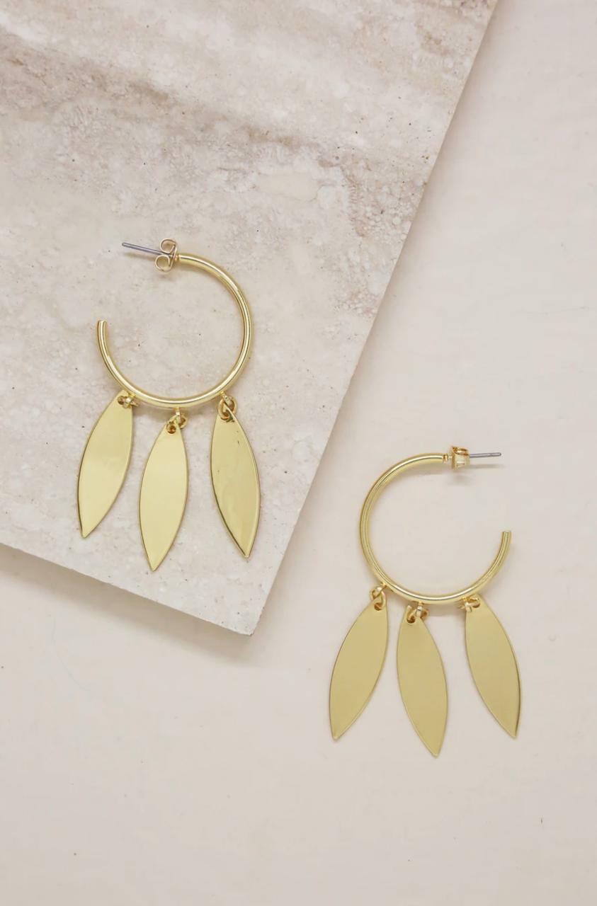 Gold Hoop Dangle Earrings