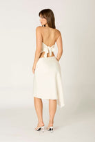 ivory satin scarf top back view