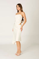 ivory satin scarf top side vie