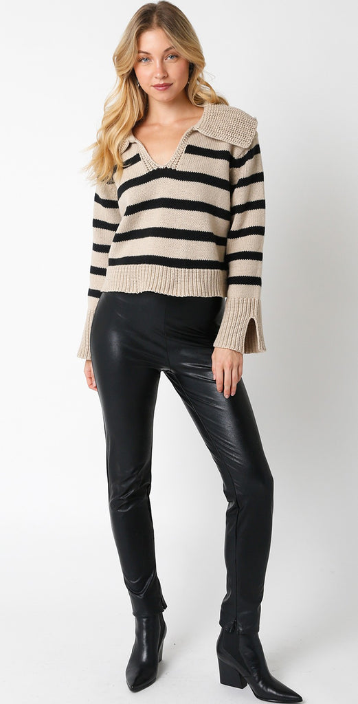 Khaki Striped Sweater