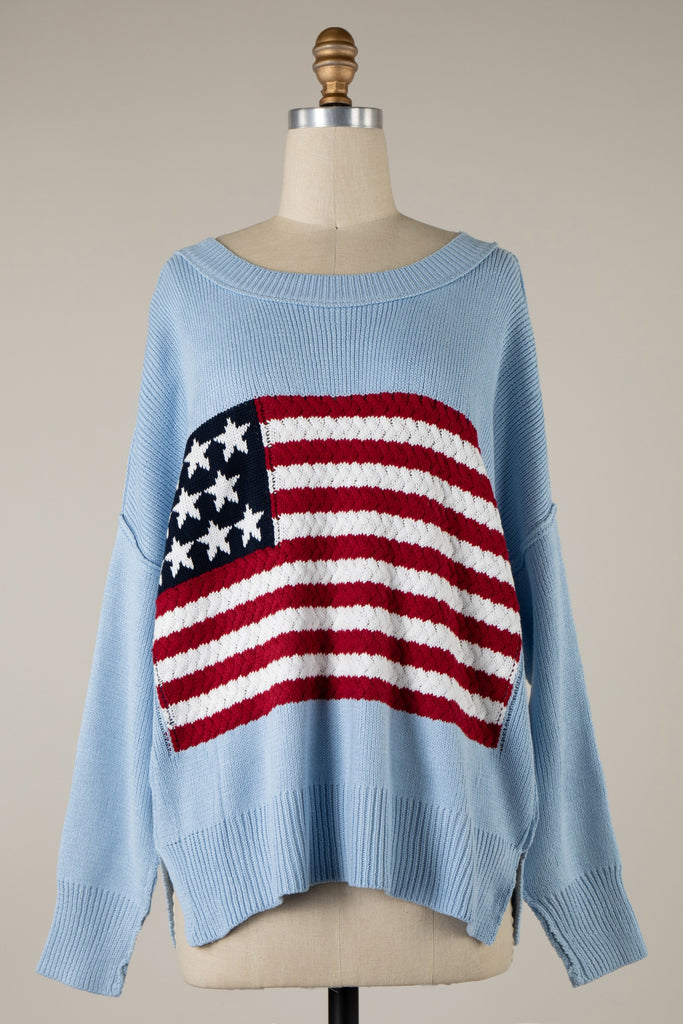 Light Blue Flag Sweater