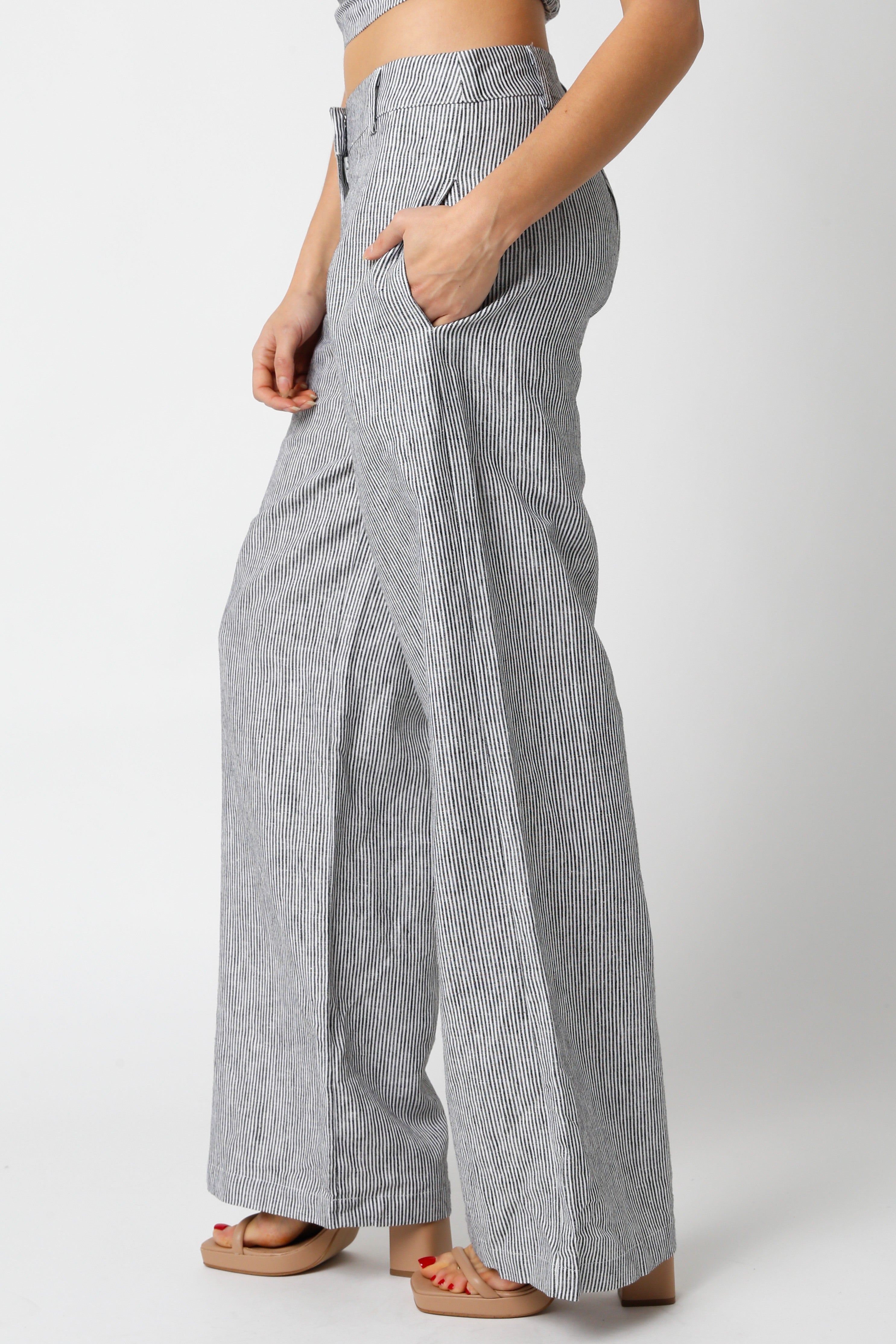 Linen Striped Pants