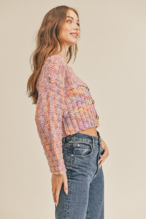 Multi Knit Cropped Sweater 